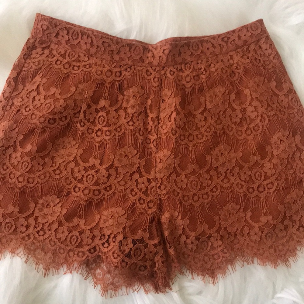 Forever 21 Burnt Orange Lace Shorts